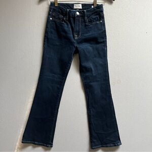 Frame Le Crop Mini Boot Denim Dark Indigo Flare Jeans Sz 26